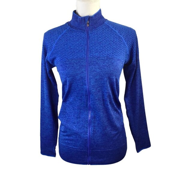 Stella Elyse Active Athletic Jacket Royal Blue Lightweight M/L Full Zip Stretch - Picture 5 of 11